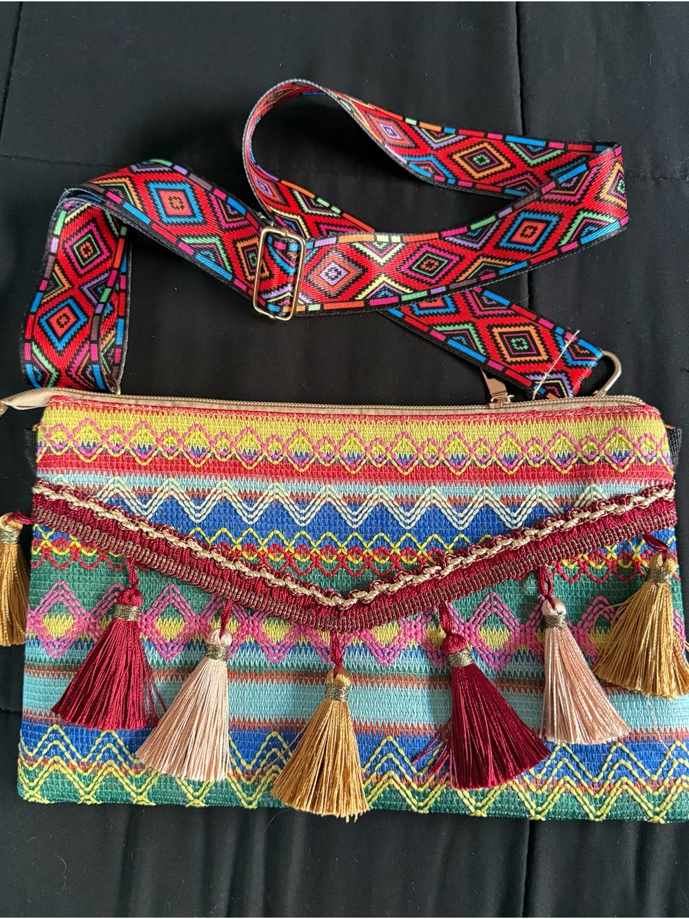 ❤️Boho Multicolor Tassel Crossbody Bag - Women